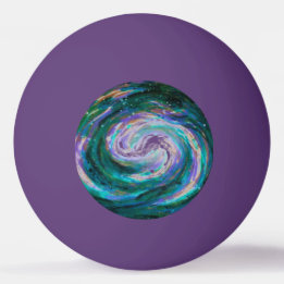 Emerald and Purple Galaxy Ping Pong Ball