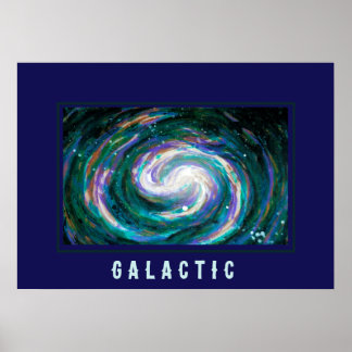 Emerald and Purple Galaxy Poster