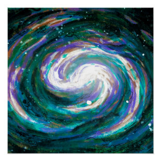 Emerald and Purple Galaxy Poster