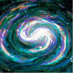 Emerald and Purple Galaxy Standing Photo Sculpture