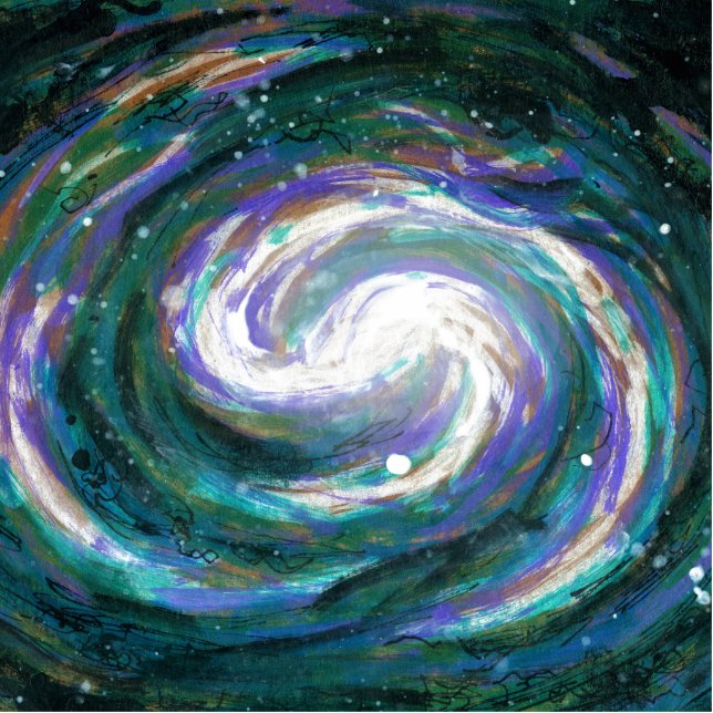 Emerald and Purple Galaxy Standing Photo Sculpture (Front)