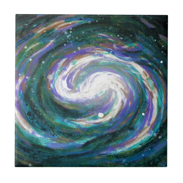 Emerald and Purple Galaxy Tile (Front)