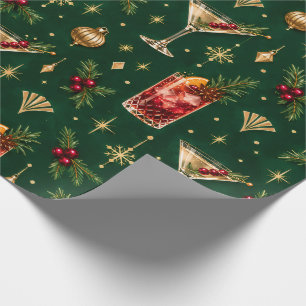 Emerald Art Deco Christmas Wrapping Paper