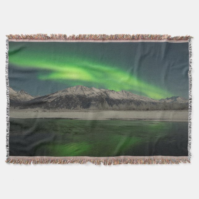 Emerald Aurora Throw Blanket (Front)