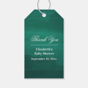 Emerald baby shower. Neutral green thank you Gift Tags