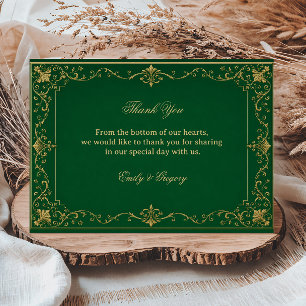 Emerald Baroque Artwork Celtic Thank You Card