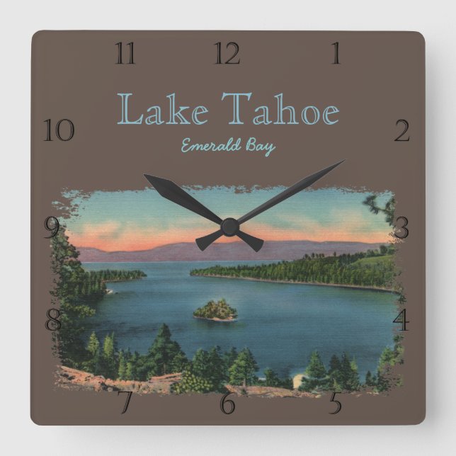 Emerald Bay Lake Tahoe Custom Square Wall Clock (Front)
