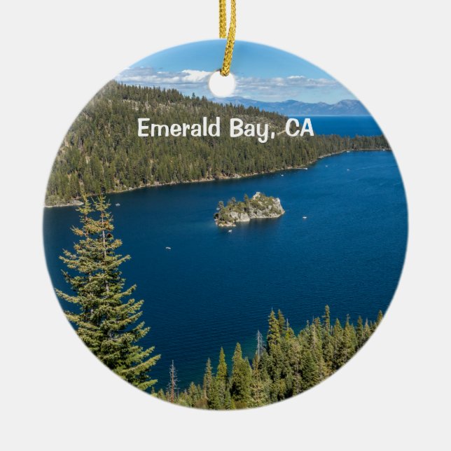 Emerald Bay with Lake Tahoe Ceramic Tree Decoration (Front)