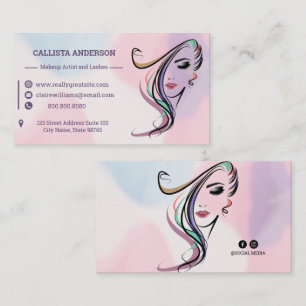 Emerald Beauty Parlour Woman Hairstyle  Business Card