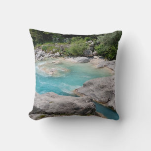Emerald Beauty Soca River Nature Photography Cushion