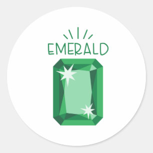 Emerald Birthstone Classic Round Sticker