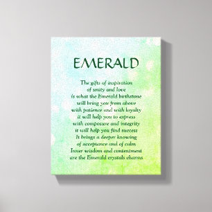 Emerald birthstone - May poem art canvas