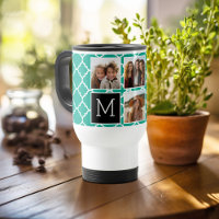 Emerald & Black Instagram 5 Photo Collage Monogram
