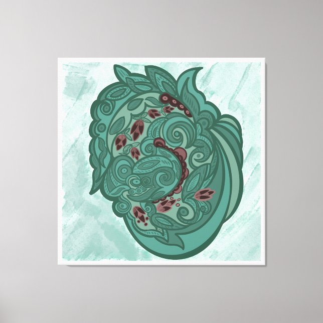 Emerald Blossoms Canvas Print (Front)