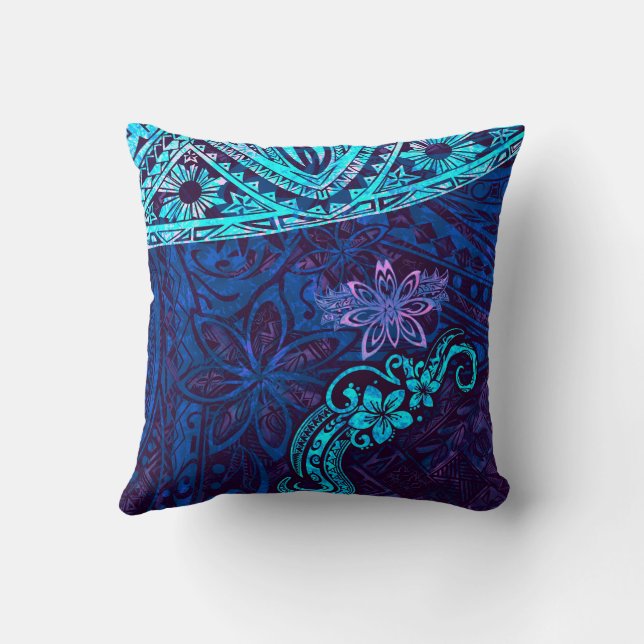 Emerald Blue Splash Of Tie Dye Blissful Island 550 Cushion (Back)