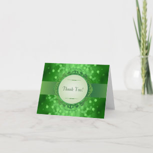 Emerald Bokeh 30th Anniversary Thank You Card