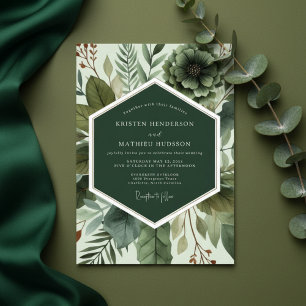 Emerald Botanical Ethereal Wedding Invitation