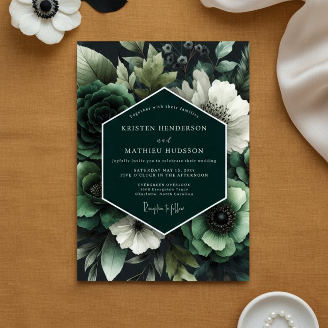Emerald Botanical Opulent Wedding Invitation (Creator Uploaded)
