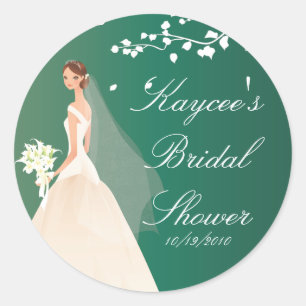 Emerald Bride Bridal Shower Sticker
