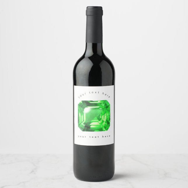 Emerald, Bright Green Wine Label (Front)