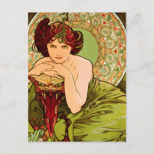 Emerald by Alphonse Mucha - Vintage Art Nouveau Postcard