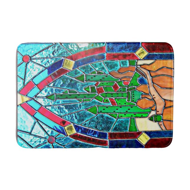 Emerald Castle Stainglass from Wizard of Oz Bath Mat (Front)