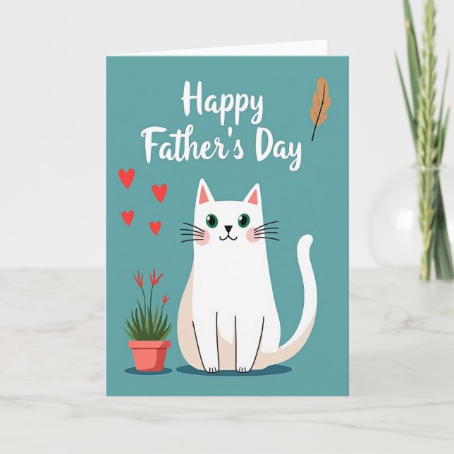 Emerald Cat Fathers Day Card (Front)