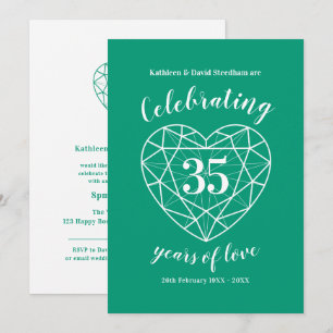 Emerald celebrating 35 years of love party invites