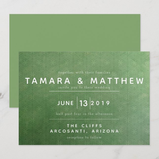 Emerald City Wedding Invitation (Front/Back)