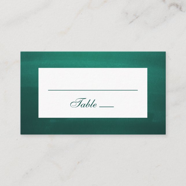 Emerald classic wedding. Modern green elegant Place Card (Front)