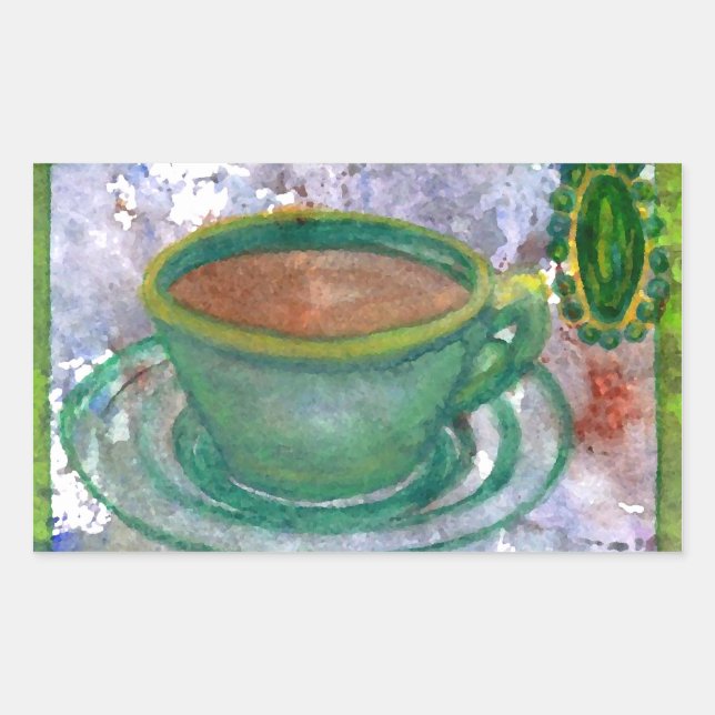 Emerald Coffee CricketDiane Coffee Art Rectangular Sticker (Front)