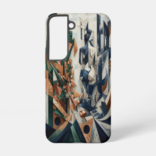 Emerald Copper and Navy Marble Origami Samsung Galaxy Case