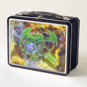 Emerald Cosmic Dragon  Metal Lunch Box