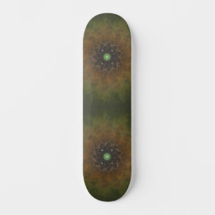 Emerald Cosmic Mandala Burst Skateboard