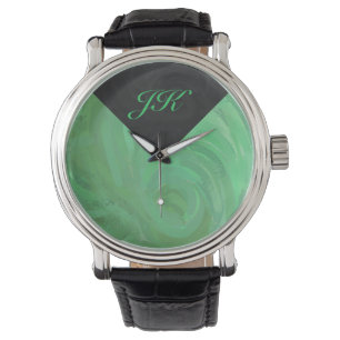 Emerald Cream and Black Monogram Watch