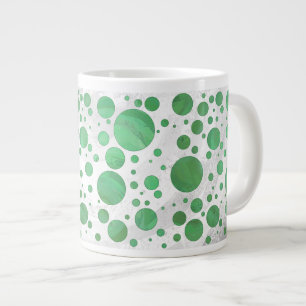 Emerald Cream Polka Dot Large Coffee Mug