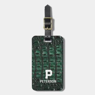 Emerald Crocodile Leather Luxury Exotic Skin Luggage Tag