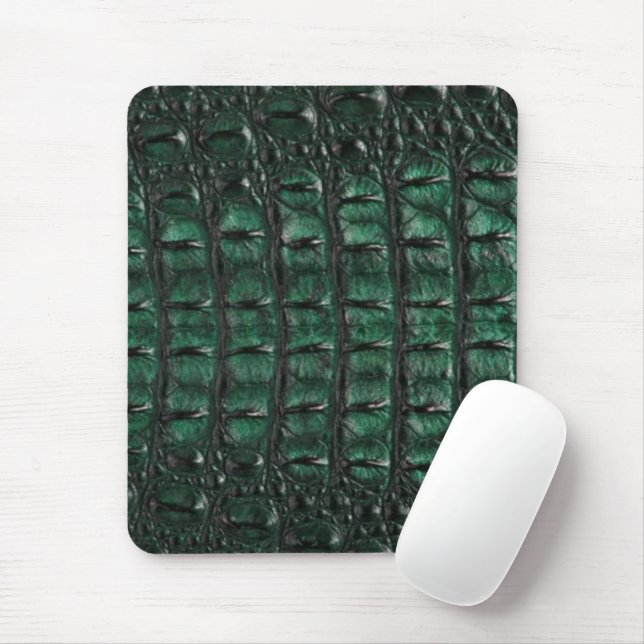 Emerald Crocodile Leather Luxury Exotic  Skin Mouse Mat (With Mouse)