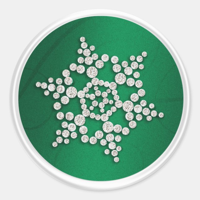 Emerald Crystal Snowflake Envelope Seal (Front)