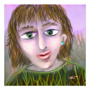 Emerald Curiosity ~ Modern Feminine Portrait Wall Photo Print