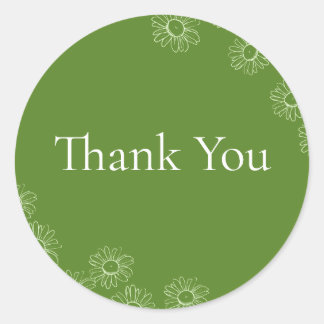 Emerald Daisy Delight Classic Round Sticker