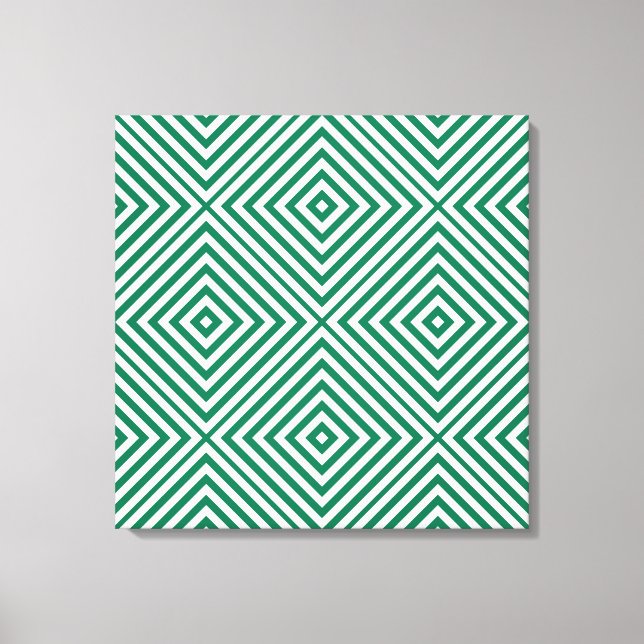Emerald Diamond Chevron @ Emporiomoffa Canvas Print (Front)