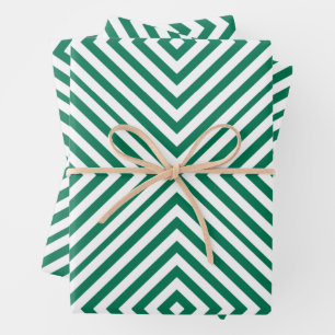 Emerald Diamond Chevron Wrapping Paper Sheets