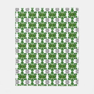 Emerald Diamond Gemstone Art Green Fleece Blanket