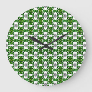 Emerald Diamond Gemstone Art Green Large Clock