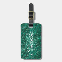 Emerald Diamond Studded Foil Fancy Monogram