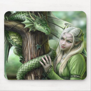 Emerald Dragon & Elf Mouse Mat
