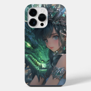 Emerald dragon iPhone 14 pro max case
