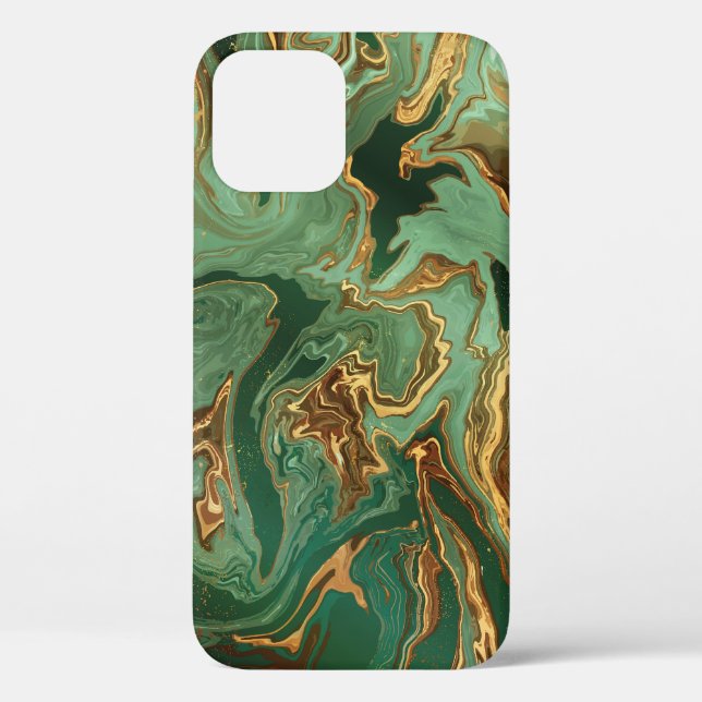 Emerald Elegance: Gold Marble Luxury Case-Mate iPhone Case (Back)
