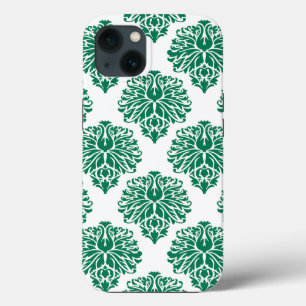 Emerald Elegant Damask iPhone 13 Case